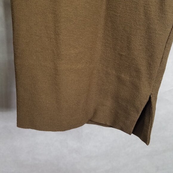 EILEEN FISHER Ponte Knit Pants Women L Pull on Cropped Crepe Stretch Cocoa Brown - Picture 5 of 12